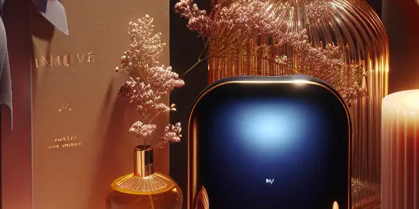 A serene still life of luxurious adult rewards, including a smart vibrator, intimate accessories, and massage oil on velvet.