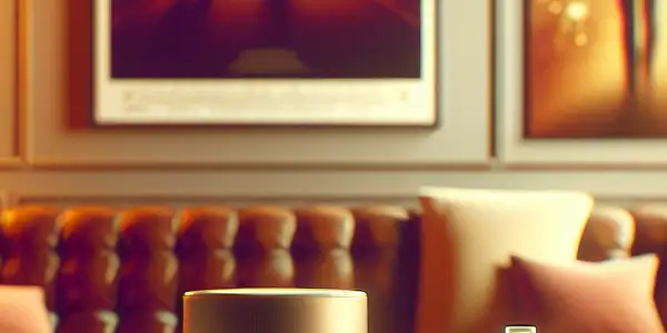 A cozy living room displaying modern contraceptive tools and hints of adult entertainment, emphasizing safe practices in intimacy.