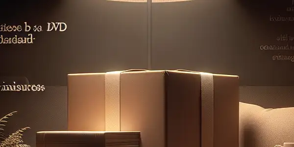 A discreet package in a cozy setting, suggesting privacy in adult film purchases with subtle hints of its contents.