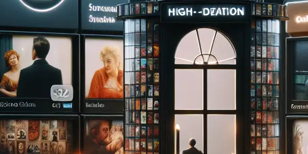 A modern digital storefront for adult entertainment featuring high-definition videos, privacy symbols, and inviting design elements.